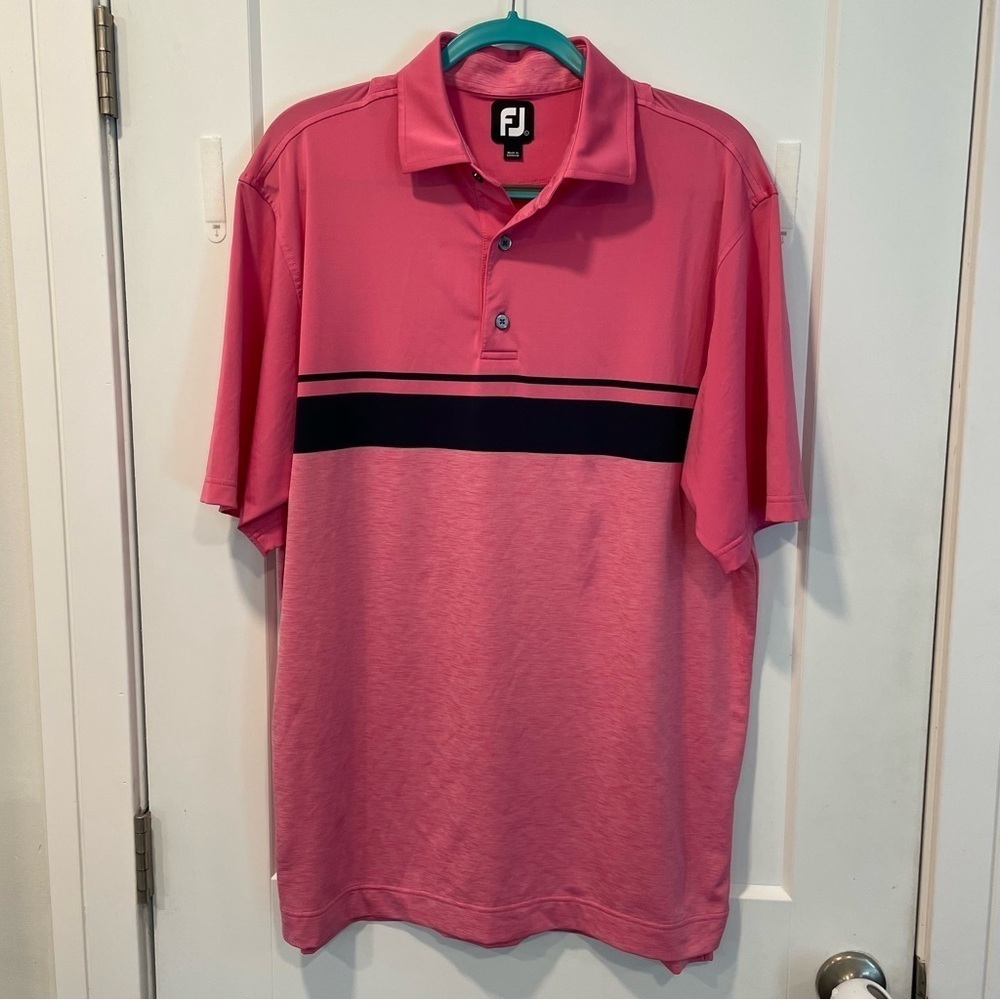 FootJoy Pink and Blue Polo Shirt Classic Design